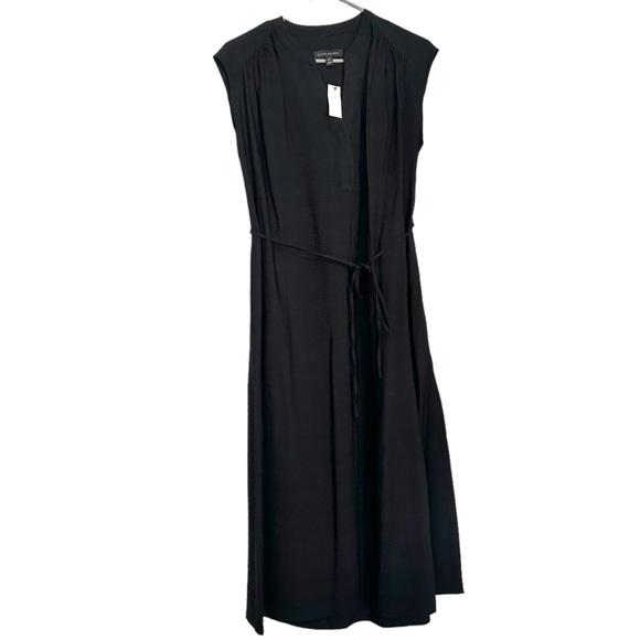 BANANA REPUBLIC Black Crepe Midi Dress - Picture 3 of 7